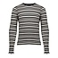 Geisha winter top meisjes - zwart/wit - ajour - longsleeve, gestreept