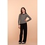 Geisha winter top meisjes - zwart/wit - ajour - longsleeve, gestreept