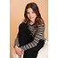 Geisha winter top meisjes - zwart/wit - ajour - longsleeve, gestreept