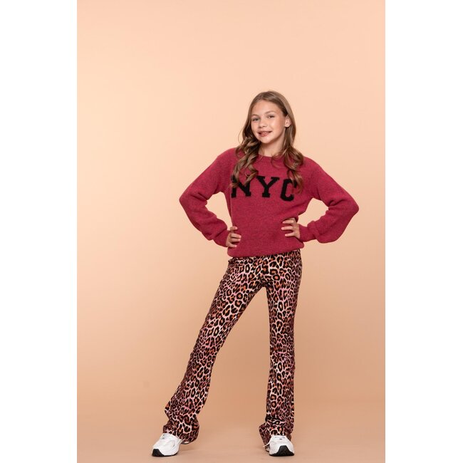 Geisha winter trui meisjes - roze/zwart - NYC