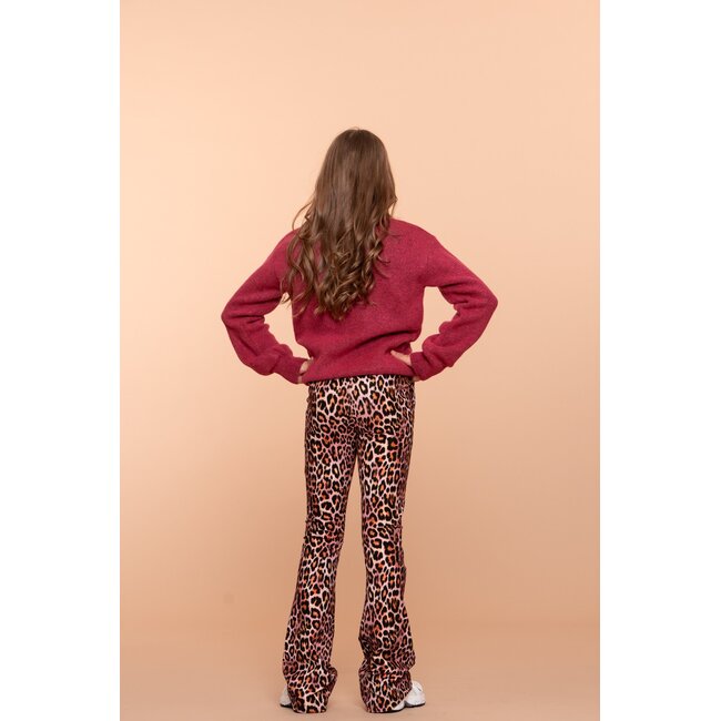 Geisha winter trui meisjes - roze/zwart - NYC