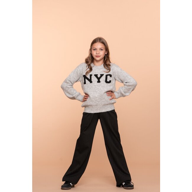 Geisha winter trui meisjes - grijs/zwart - NYC