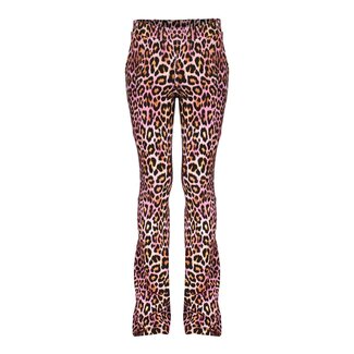 Geisha winter flare legging - roze/zwart - panter