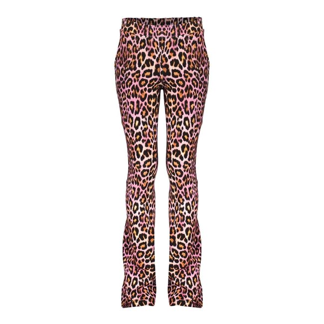 Geisha winter flare legging - roze/zwart - panter