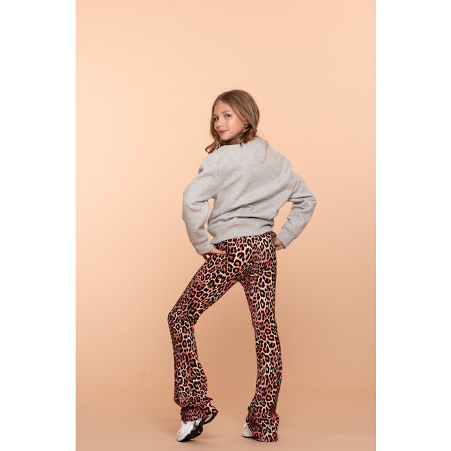 Geisha winter flare legging - roze/zwart - panter