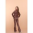 Geisha winter flare legging - roze/zwart - panter