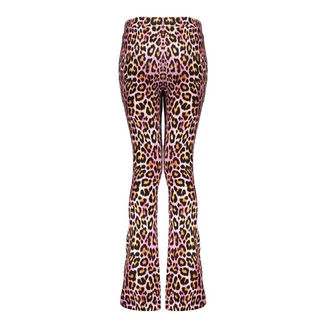 Geisha winter flare legging - roze/zwart - panter