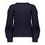 Geisha winter sweater meisjes - navy - bloemen op mouw