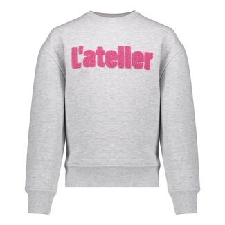 Geisha winter sweater meisjes - grijs/roze - atelier