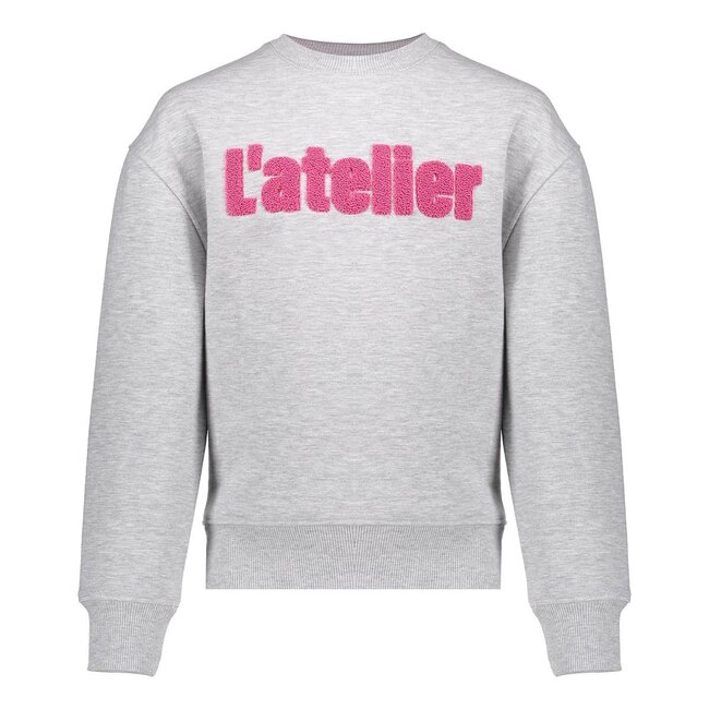 Geisha winter sweater meisjes - grijs/roze - atelier