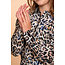 Geisha winter blouse meisjes - bruin/blauw/zwart - luipaard