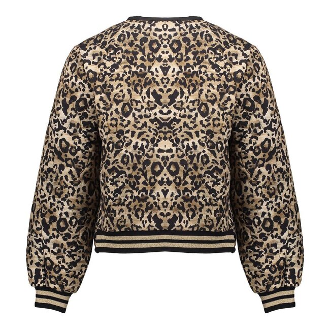 Geisha winter bomberjas meisjes - zwart/zand - luipaard