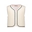 Geisha winter gilet meisjes - wit/bruin - zigzag, teddy borduursel