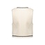 Geisha winter gilet meisjes - wit/bruin - zigzag, teddy borduursel