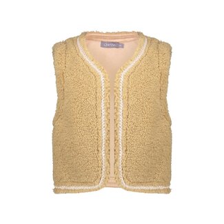 Geisha winter gilet meisjes - zand - zigzag, teddy borduursel