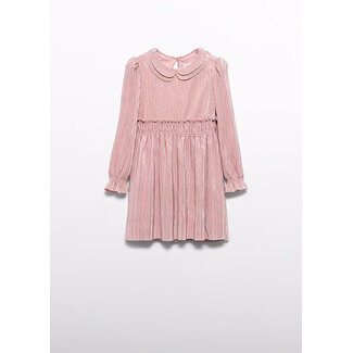 Abel & Lula winter jurk meisjes - roze - gebreid - geplooid