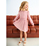 Abel & Lula winter jurk meisjes - roze - gebreid - geplooid