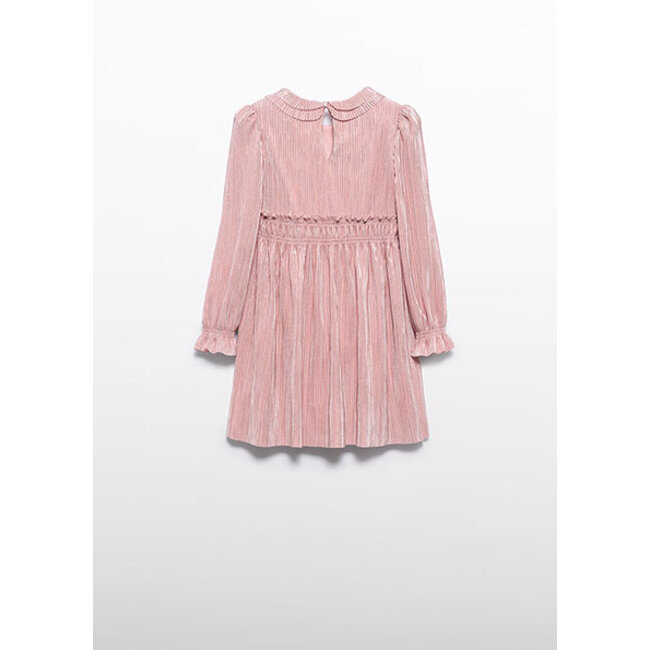 Abel & Lula winter jurk meisjes - roze - gebreid - geplooid