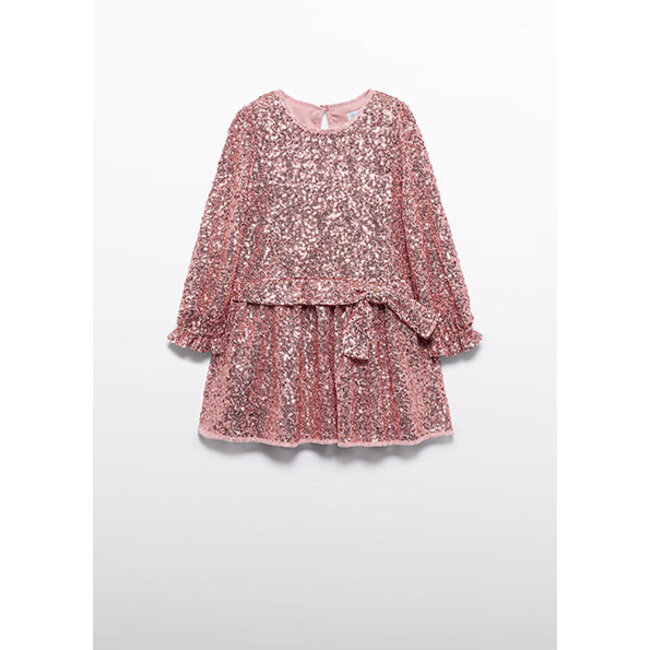Abel & Lula winter jurk meisjes - roze - pailletten