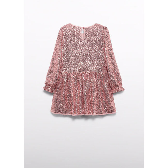 Abel & Lula winter jurk meisjes - roze - pailletten