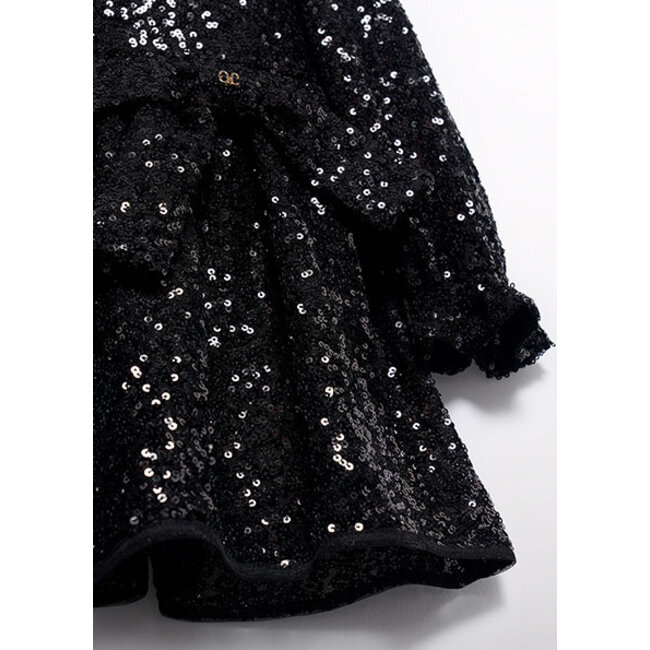 Abel & Lula winter jurk meisjes - zwart - pailletten