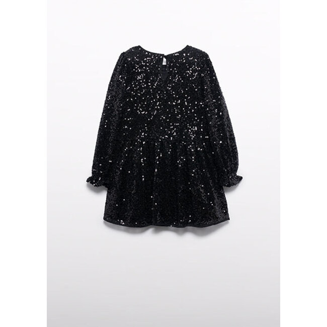 Abel & Lula winter jurk meisjes - zwart - pailletten
