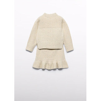 Abel & Lula winter rok-set meisjes - beige - gebreid