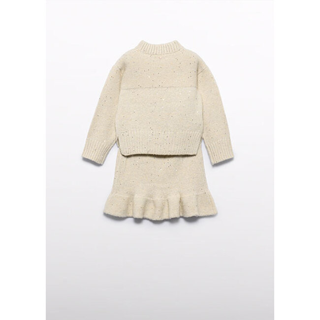 Abel & Lula winter rok-set meisjes - beige - gebreid