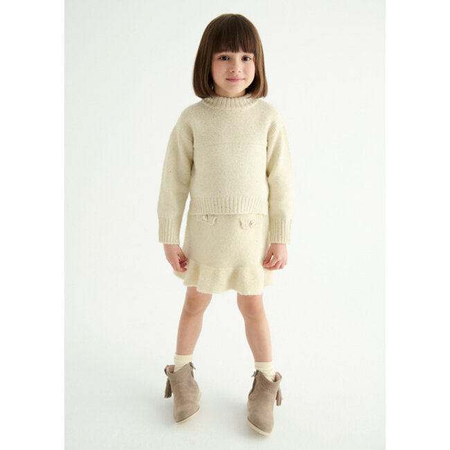 Abel & Lula winter rok-set meisjes - beige - gebreid