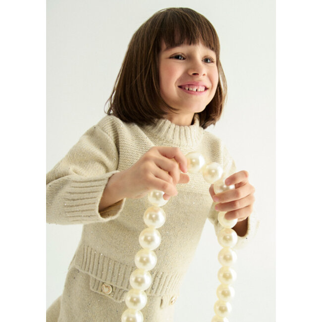 Abel & Lula winter rok-set meisjes - beige - gebreid