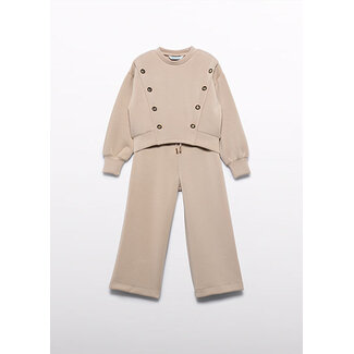 Abel & Lula winter broek-set meisjes - beige - gebreid