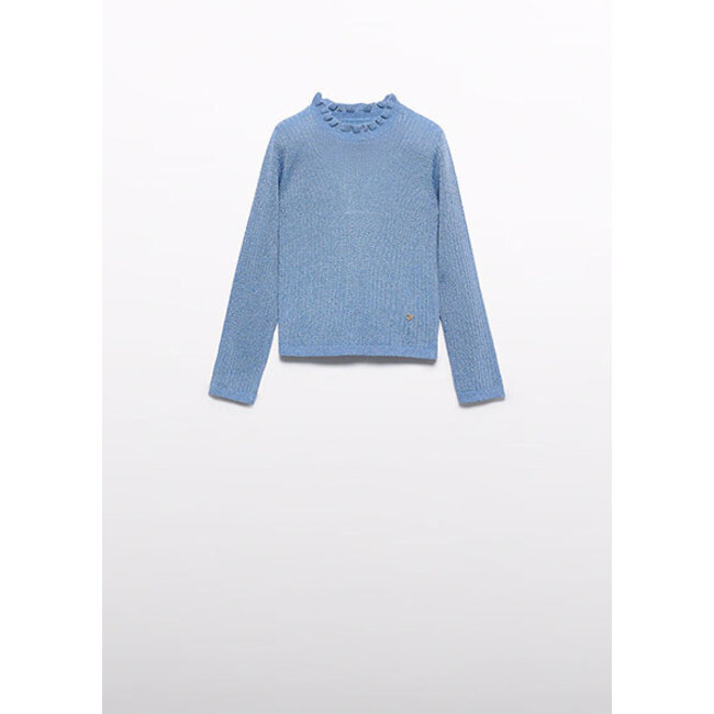 Abel & Lula winter sweater meisjes - licht blauw - turtleneck - gebreid