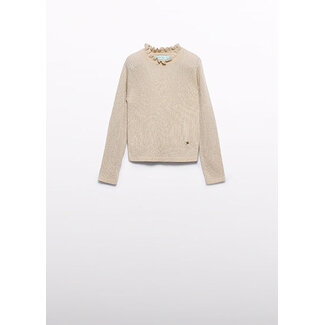 Abel & Lula winter sweater meisjes - beige - turtleneck - gebreid
