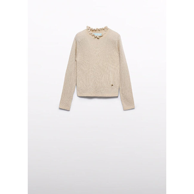 Abel & Lula winter sweater meisjes - beige - turtleneck - gebreid