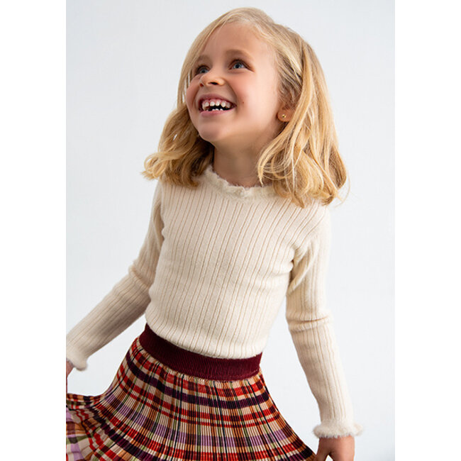 Abel & Lula winter sweater meisjes - beige - turtleneck - gebreid