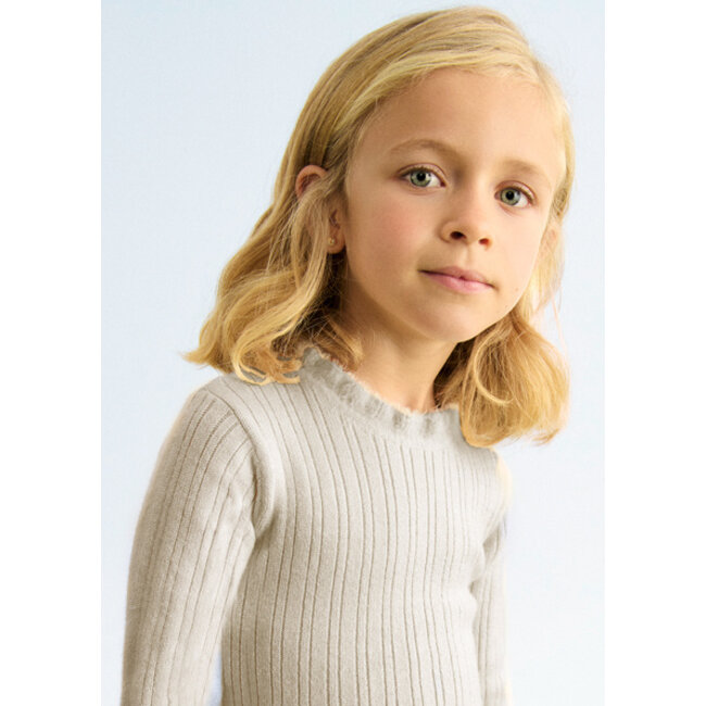 Abel & Lula winter sweater meisjes - beige - turtleneck - gebreid