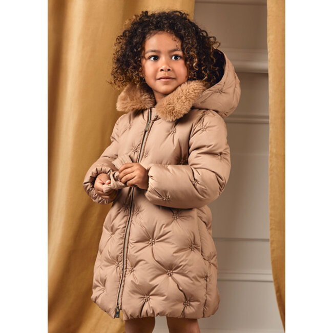 Abel & Lula winter jas meisjes - bruin - gewatteerd