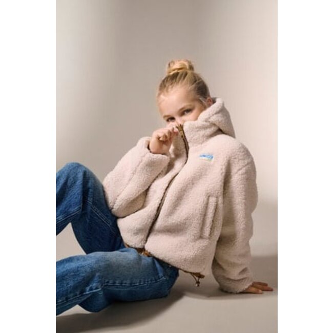 Kids ONLY winter winterjas meisjes - bruin - KogMaria - puffer, omkeerbaar