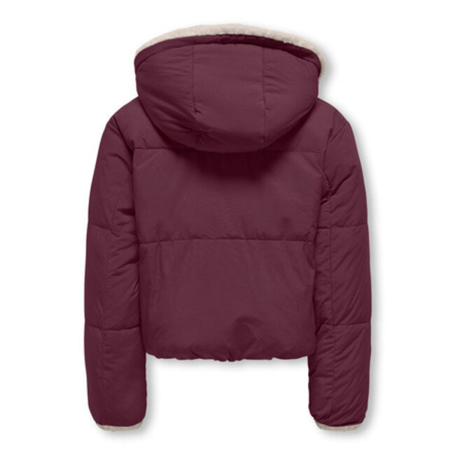 Kids ONLY winter winterjas meisjes - paars - KogMaria - puffer, omkeerbaar