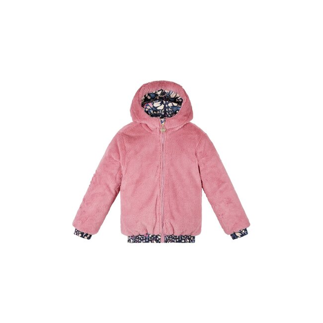 Le Chic winter bomberjack meisjes - navy blauw - Bente - omkeerbaar, AOP vlinder