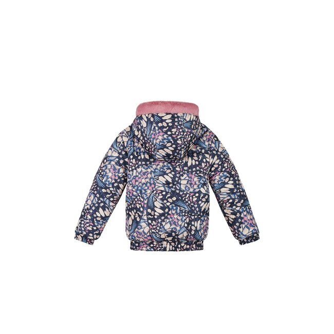 Le Chic winter bomberjack meisjes - navy blauw - Bente - omkeerbaar, AOP vlinder