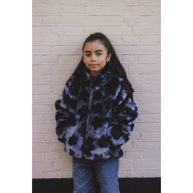 LOOXS Little winter jas meisjes - navy blauw - omkeerbaar