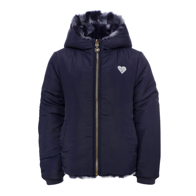 LOOXS Little winter jas meisjes - navy blauw - omkeerbaar