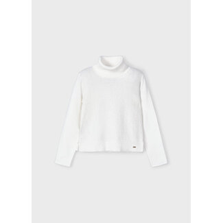 Mayoral winter sweater meisjes - wit - turtleneck - gebreid