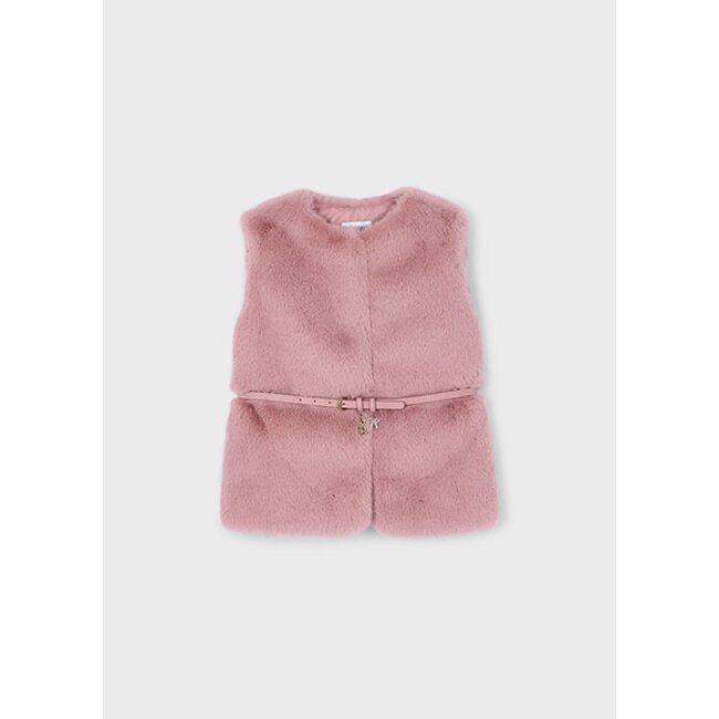 Mayoral winter vest meisjes - roze - met riem