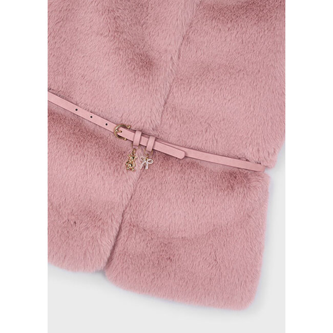 Mayoral winter vest meisjes - roze - met riem