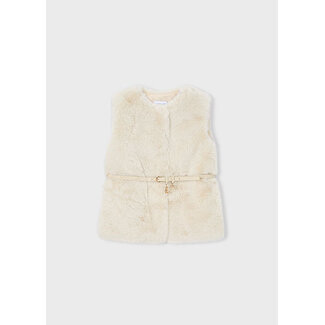 Mayoral winter vest meisjes - zand - met riem