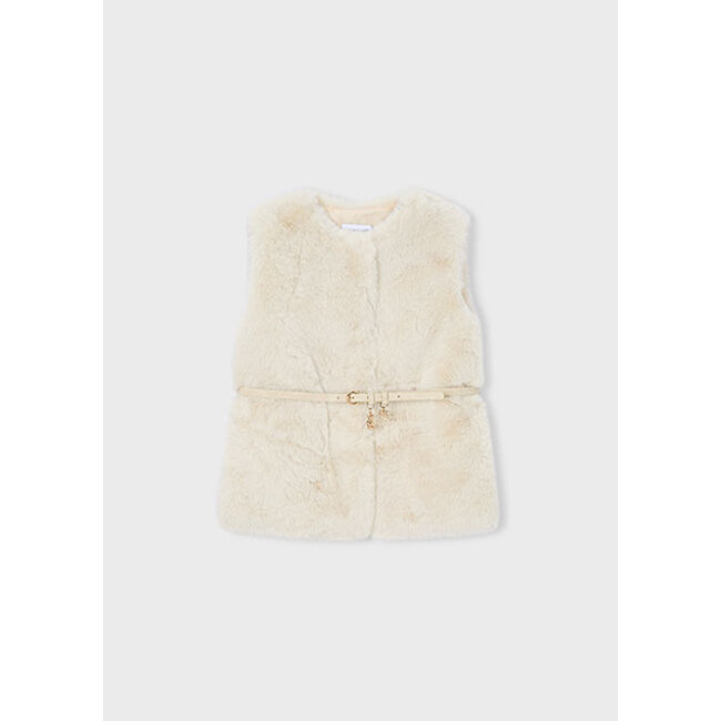 Mayoral winter vest meisjes - zand - met riem
