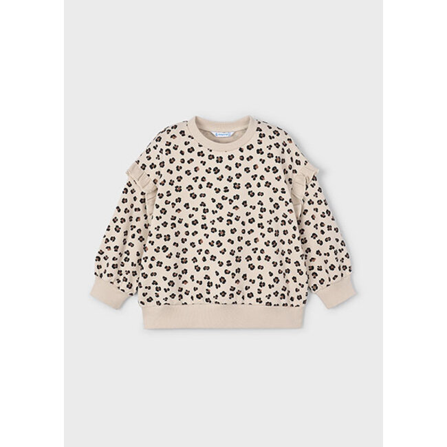Mayoral winter sweater meisjes - zand - ruffle mouw