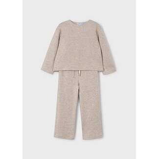 Mayoral winter broek-set meisjes - bruin - gebreid
